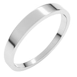 10K White Gold 3 mm Tapered Flat Band Size 11.5