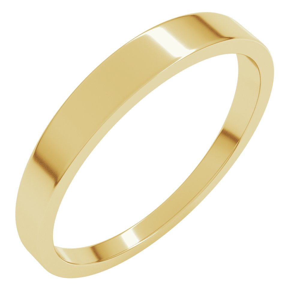 14K Yellow Gold 3 mm Tapered Flat Band Size 4