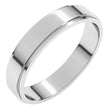 14K White 4 mm Flat Edge Band Size 10