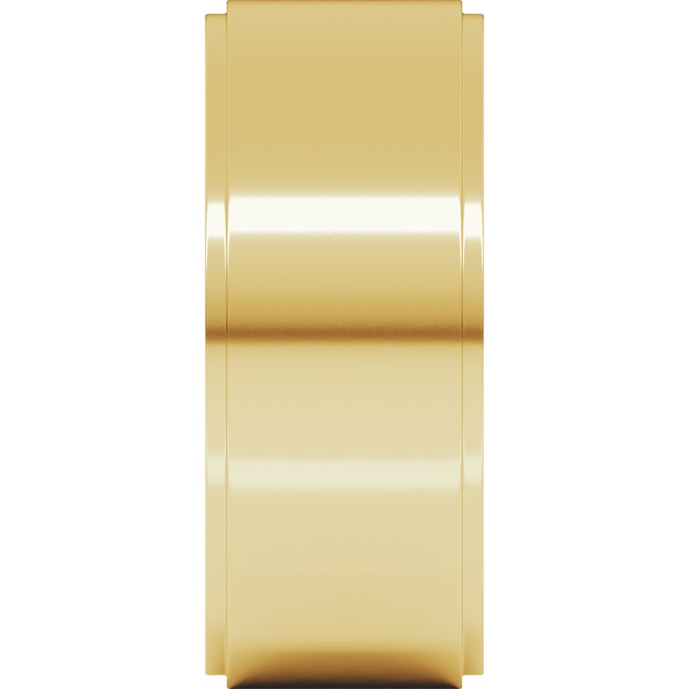 14K Yellow Gold 8 mm Stepped-Edge Flat Band Size 10