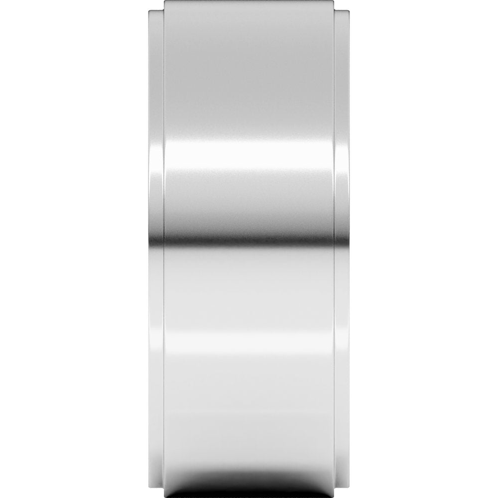 10K White Gold 8 mm Stepped-Edge Flat Band Size 7.5