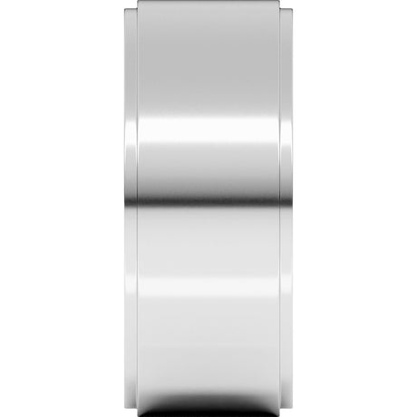 Sterling Silver 8 mm Stepped-Edge Flat Band Size 11