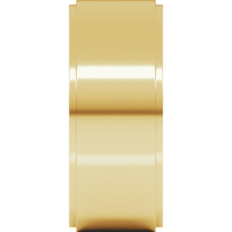 14K Yellow Gold 8 mm Stepped-Edge Flat Band Size 10.5