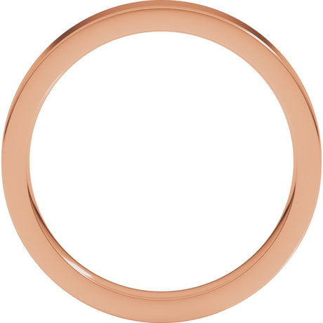 14K Rose Gold 3 mm Comfort-Fit Flat Band Size 4