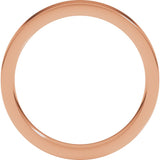 14K Rose Gold 3 mm Comfort-Fit Flat Band Size 4