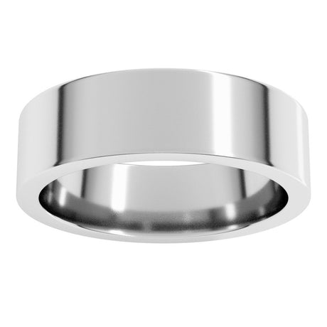 10K White Gold 6 mm Comfort-Fit Flat Band Size 6