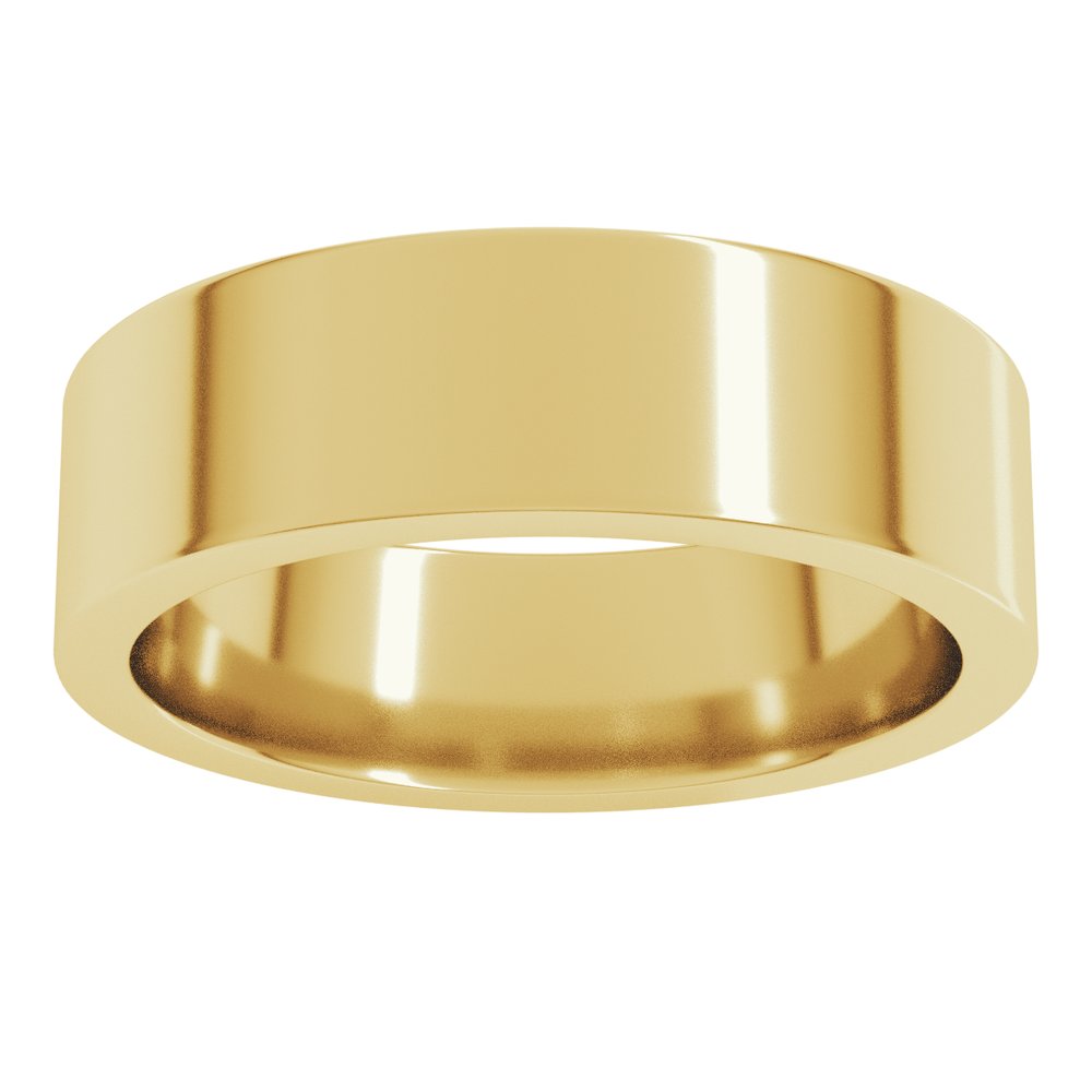 14K Yellow 6 mm Flat Comfort Fit Band