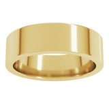 14K Yellow 6 mm Flat Comfort Fit Band