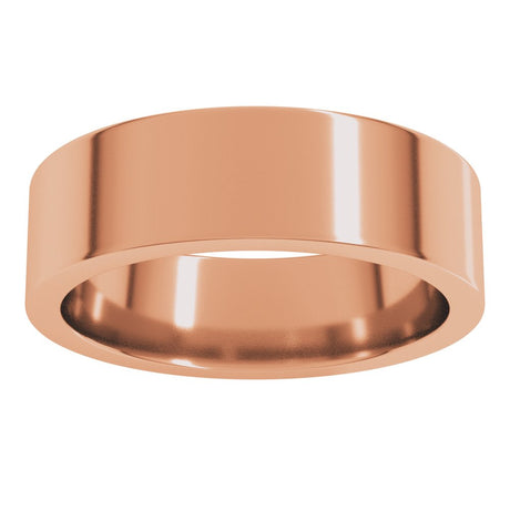 14K Rose 6 mm Flat Comfort Fit Band