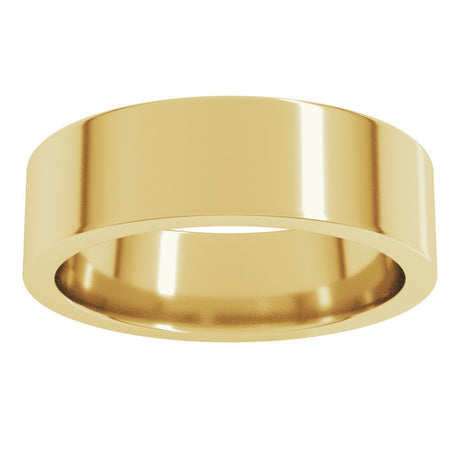 14K Yellow Gold 6 mm Comfort-Fit Flat Band Size 5