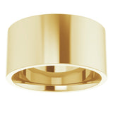 14K Yellow Gold 10 mm Lightweight Comfort-Fit Flat Band Size 8