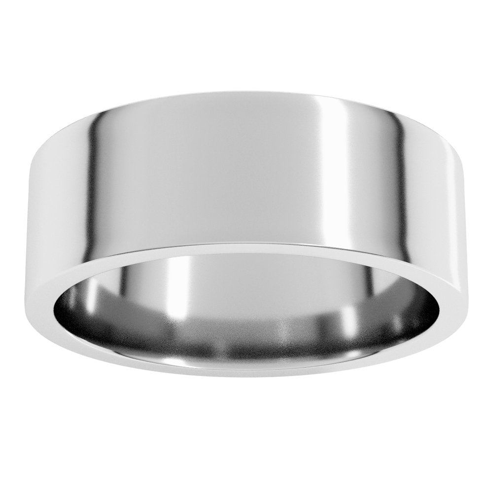 14K White Gold 7 mm Lightweight Comfort-Fit Flat Band Size 9