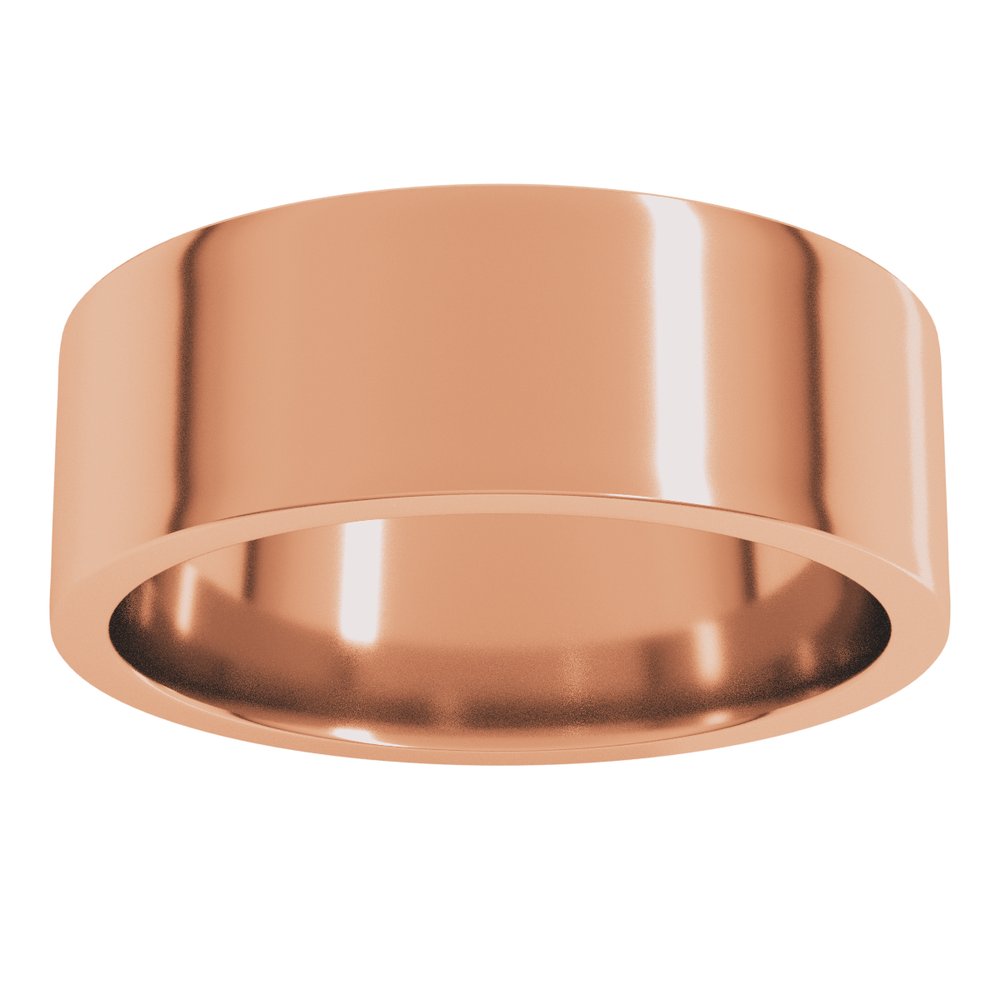10K Rose Gold 7 mm Lightweight Comfort-Fit Flat Band Size [cv