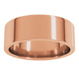 10K Rose Gold 7 mm Lightweight Comfort-Fit Flat Band Size [cv