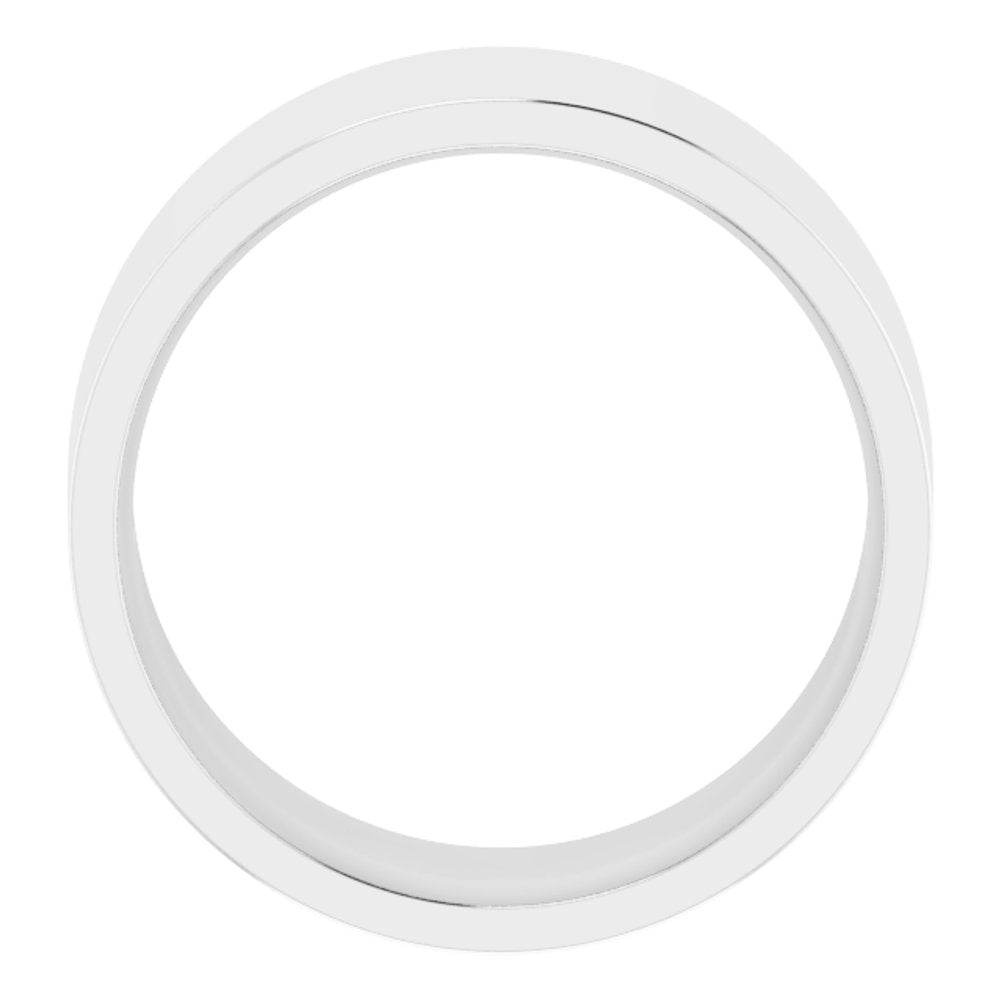 14K White Gold 9 mm Lightweight Comfort-Fit Flat Band Size [cv