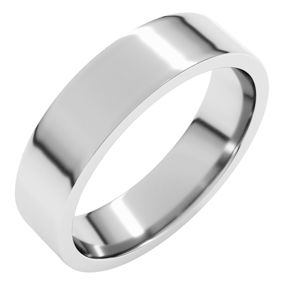 Platinum 5 mm Lightweight Comfort-Fit Flat Band Size 8