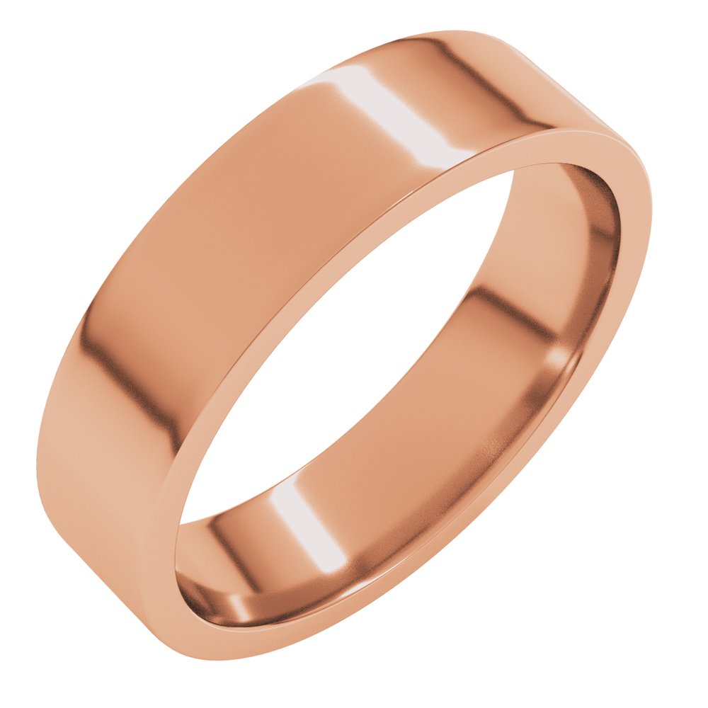 14K Rose 5 mm Lightweight Comfort-Fit Flat Band Size 4