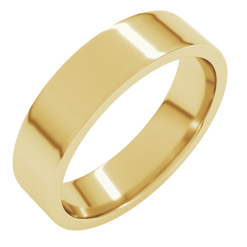 14K Yellow Gold 5 mm Lightweight Comfort-Fit Flat Band Size 4