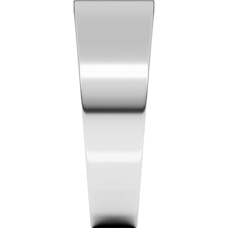 14K White Gold 7 mm Tapered Flat Band Size 5.5