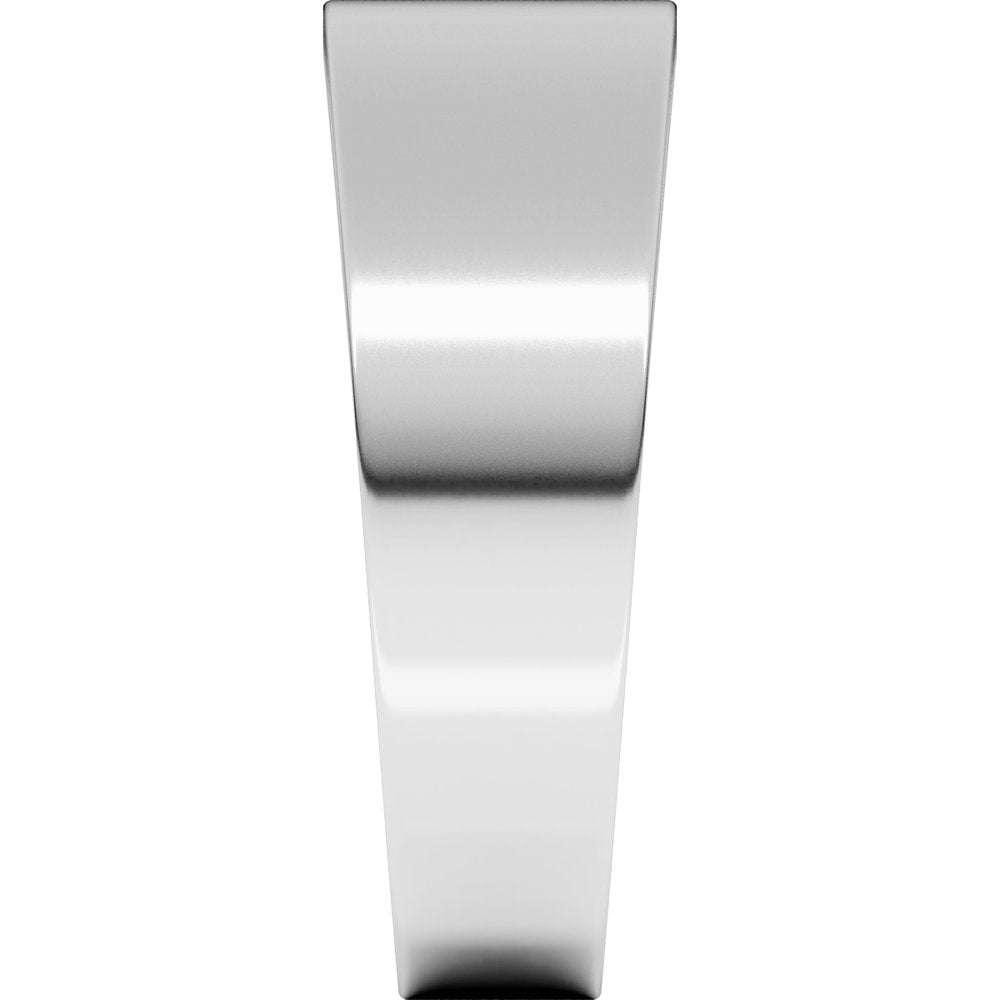 14K White Gold 7 mm Tapered Flat Band Size 5.5