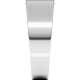 14K White Gold 7 mm Tapered Flat Band Size 5.5