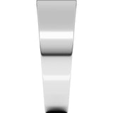14K White Gold 7 mm Tapered Flat Band