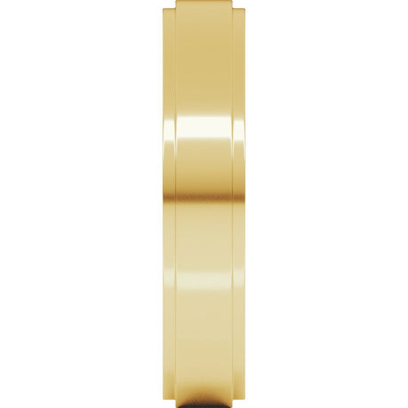 10K Yellow Gold 4 mm Stepped-Edge Flat Band Size 9