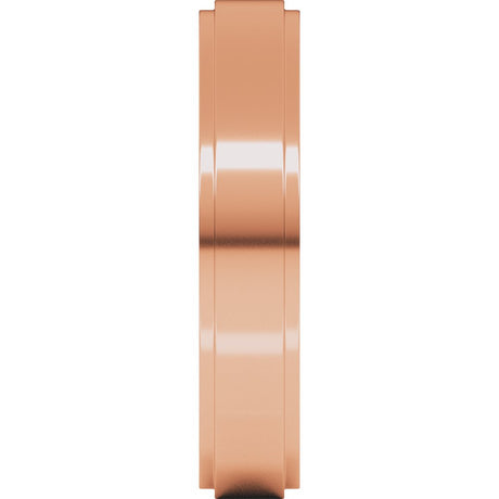 10K Rose Gold 4 mm Stepped-Edge Flat Band Size 9