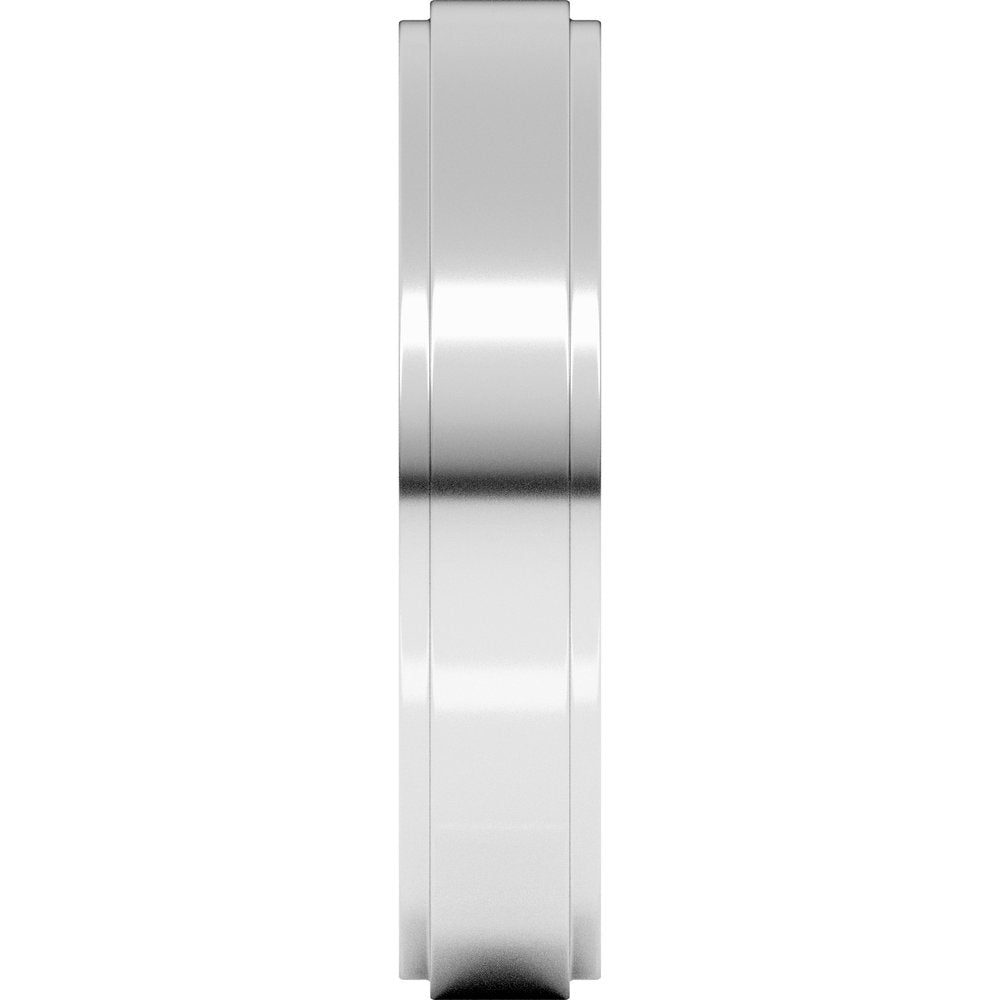 Sterling Silver 4 mm Stepped-Edge Flat Band Size 11