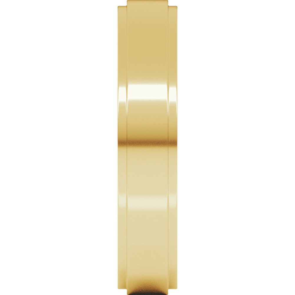 10K Yellow Gold 4 mm Stepped-Edge Flat Band Size 9