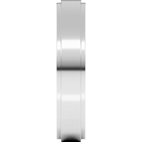 Sterling Silver 4 mm Stepped-Edge Flat Band Size 11