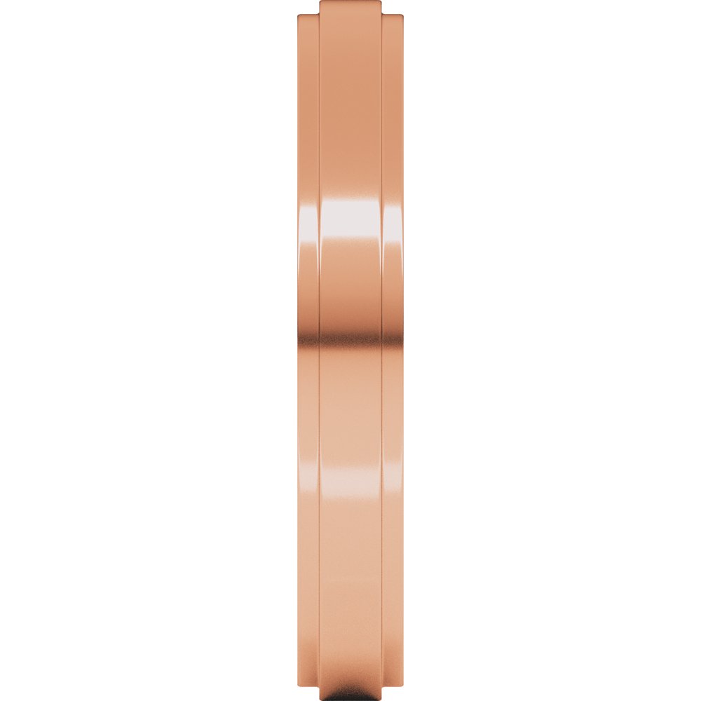 14K Rose Gold 3 mm Stepped-Edge Flat Band Size 4