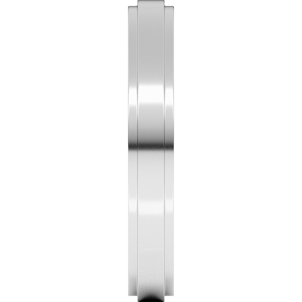 14K White Gold 3 mm Stepped-Edge Flat Band Size 8.5