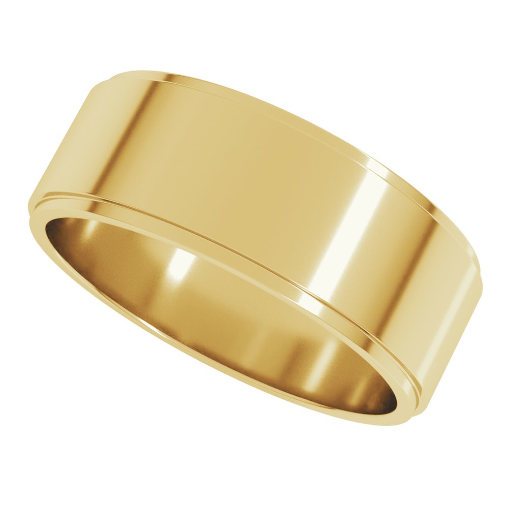 10K Yellow 7 mm Flat Edge Band