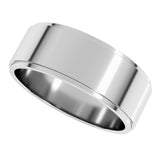 14K White 7 mm Flat Edge Band