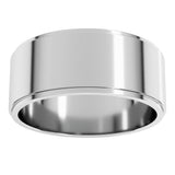 10K White Gold 8 mm Stepped-Edge Flat Band Size 7.5