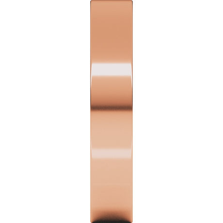 18K Rose 4 mm Flat Comfort Fit Band Size 8