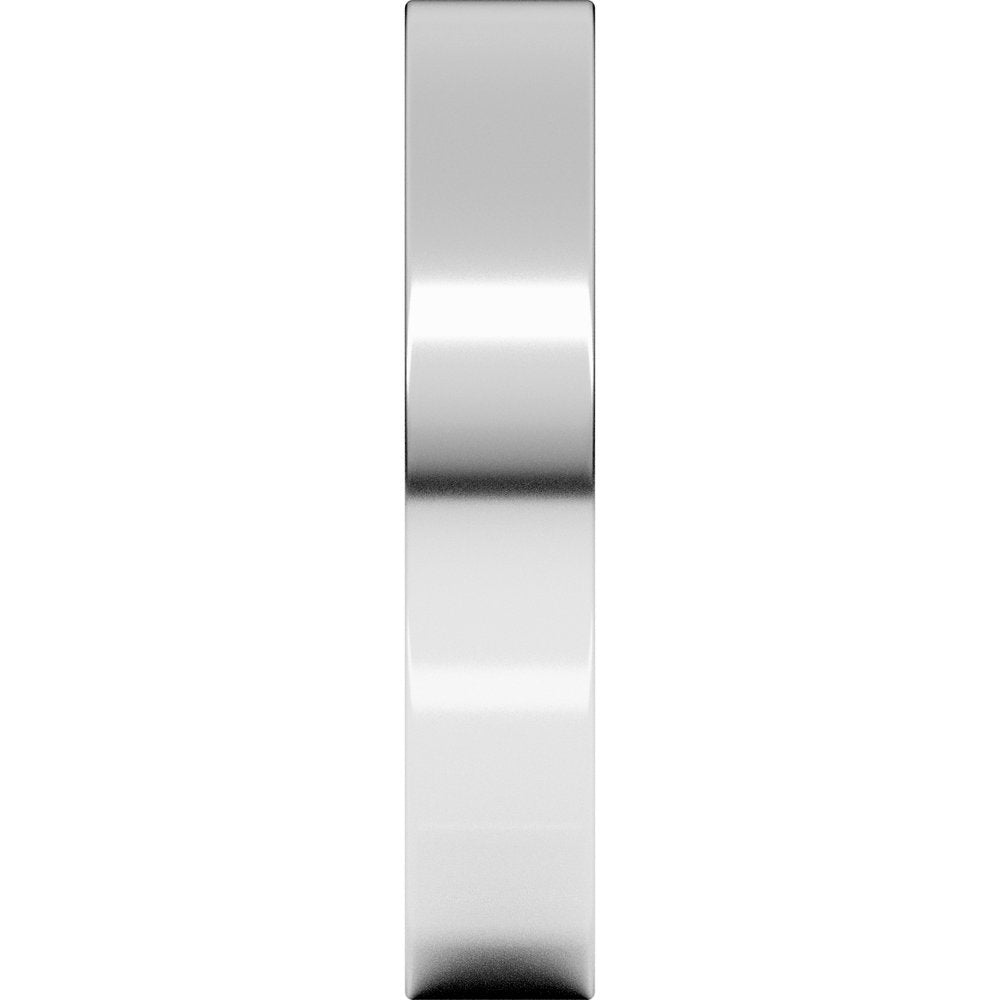 10K White Gold 4 mm Comfort-Fit Flat Band Size 5