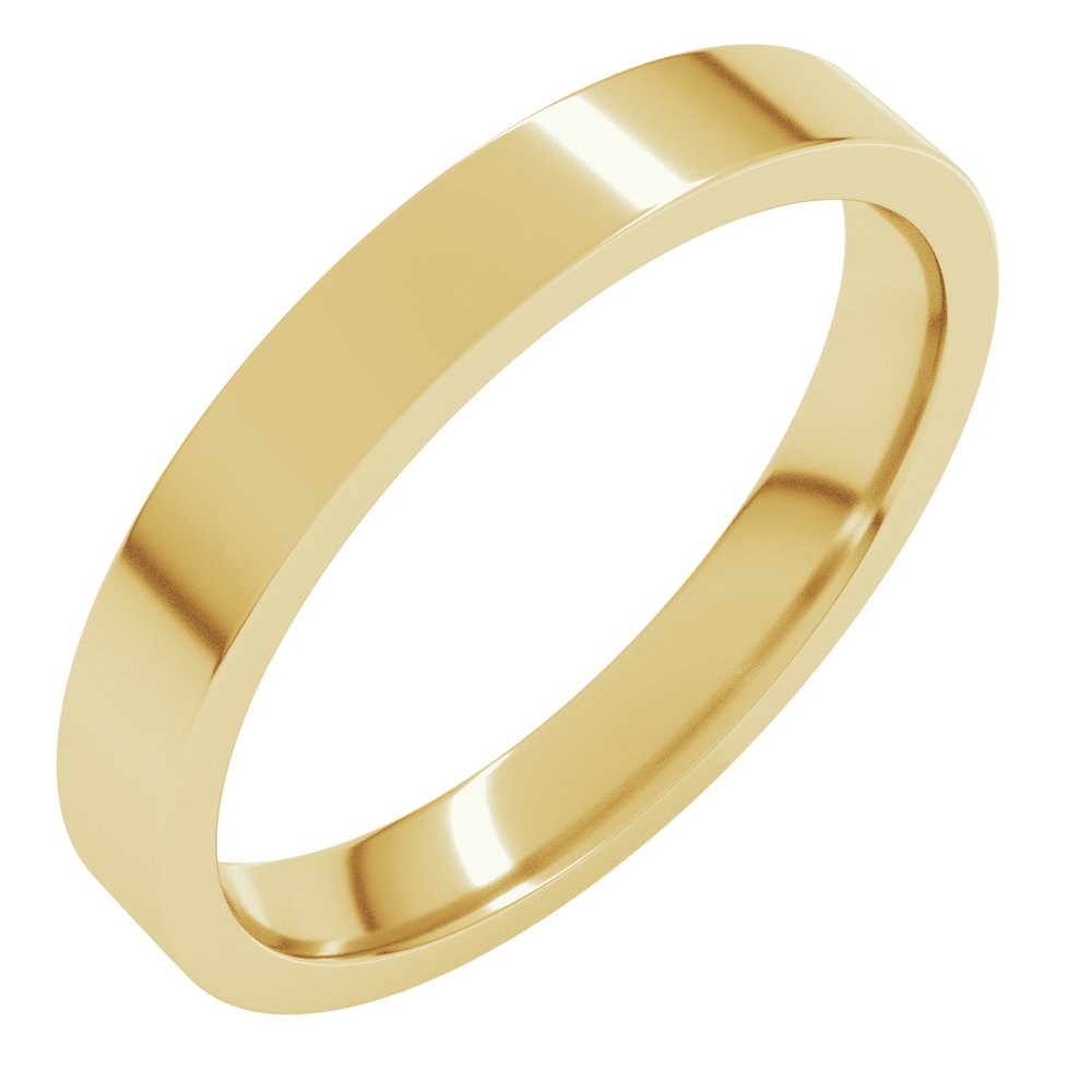 18K Yellow Gold 3 mm Lightweight Comfort-Fit Flat Band Size 5.5
