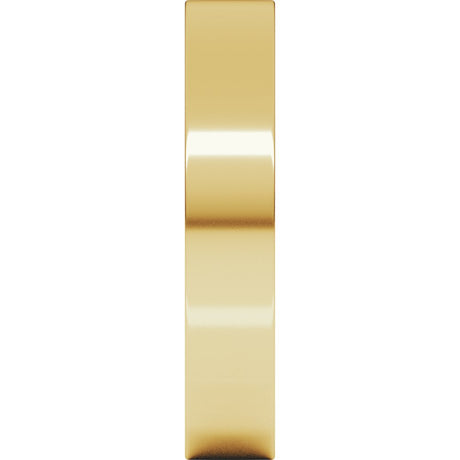 18K Yellow 4 mm Flat Comfort Fit Light Band