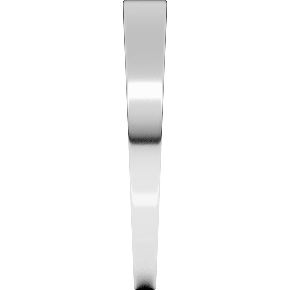 14K White Gold 3 mm Tapered Flat Band Size 10