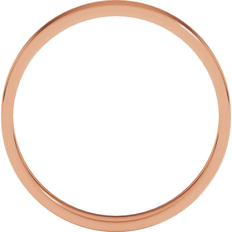 14K Rose 3 mm Flat Ultra-Light Band Size 7.5