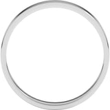14K White Gold 3 mm Ultra-Lightweight Flat Band Size 6.5