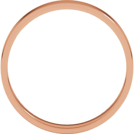 14K Rose Gold 3 mm Ultra-Lightweight Flat Band Size 7.5