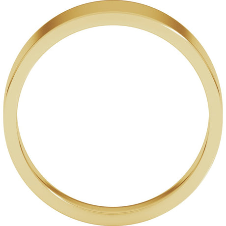 10K Yellow Gold 8 mm Tapered Flat Band Size 7.5