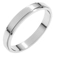 14K White Gold 3 mm Stepped-Edge Flat Band Size 8.5