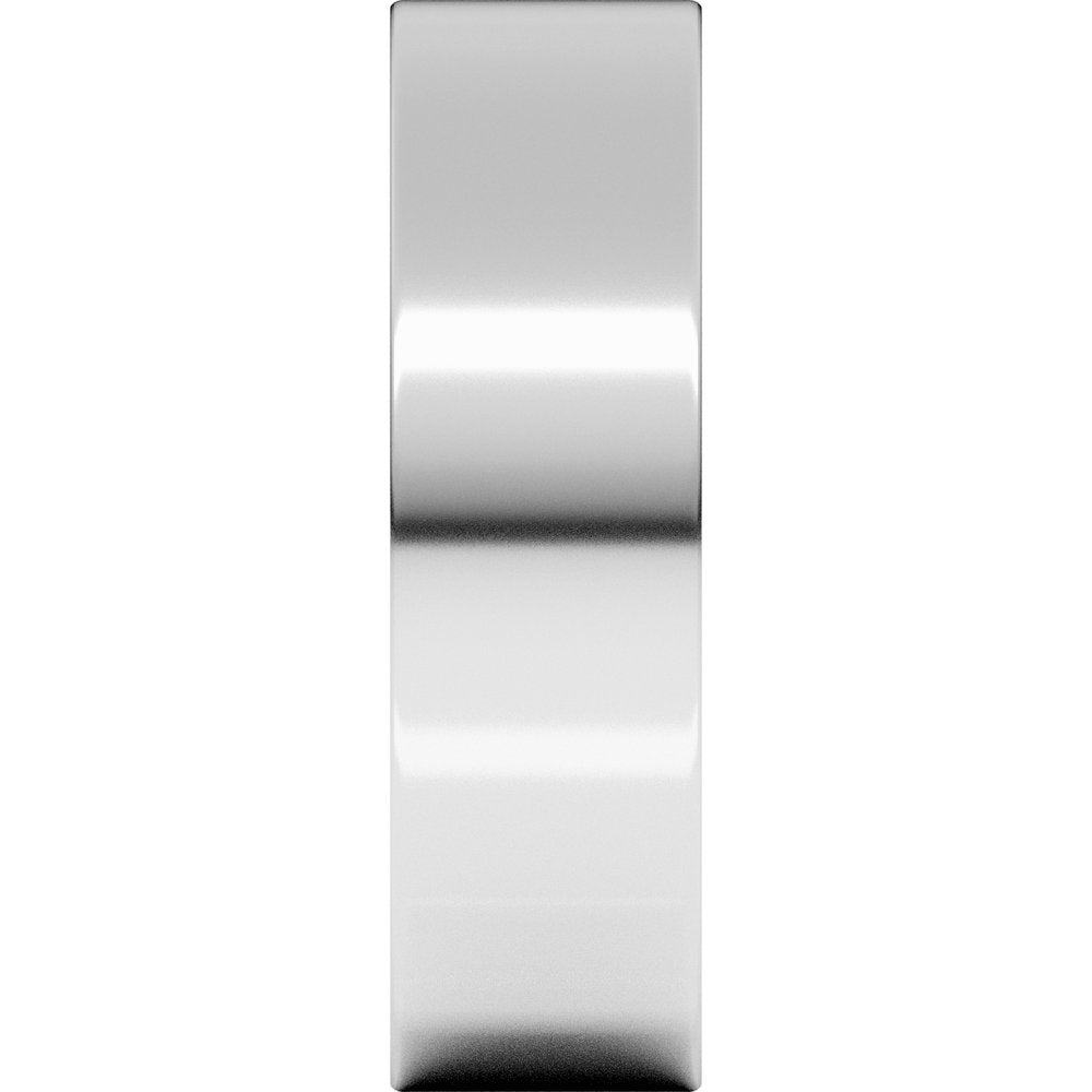 14K White Gold 6 mm Comfort-Fit Flat Band Size 4