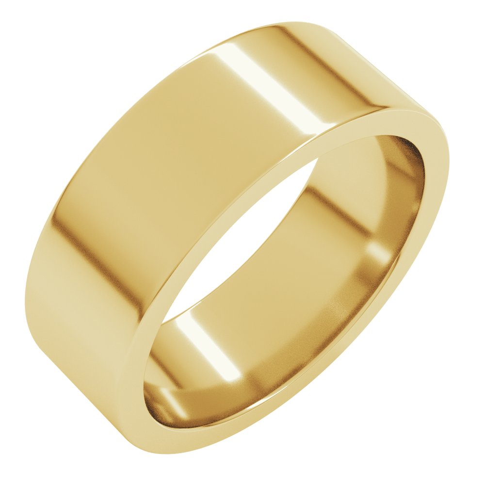 14K Yellow 7 mm Comfort-Fit Flat Band Size 5