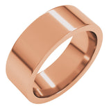14K Rose Gold 7 mm Comfort-Fit Flat Band Size 9.5