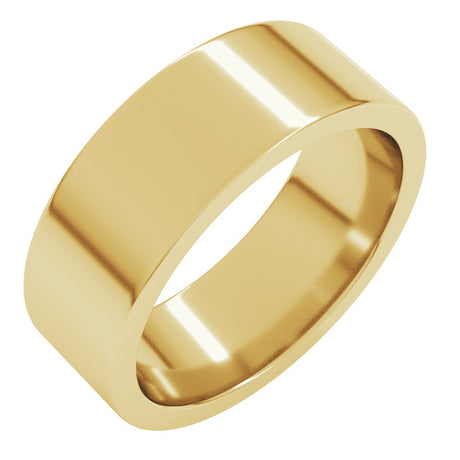 14K Yellow 7 mm Comfort-Fit Flat Band Size 5.5